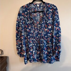 Old Navy Floral Navy Blouse size XXL